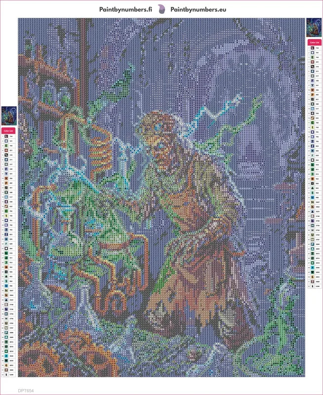 Diamond painting adhesive canvas preview - Mad Scientist Laboratory