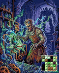 Thumbnail for Mad Scientist Laboratory, 40x50 cm diamond painting – finished design preview with a close-up of square drills
