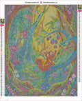 Thumbnail for Diamond painting adhesive canvas preview - Magical Forest Red Panda