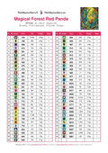 Thumbnail for DMC color chart for Magical Forest Red Panda diamond painting - 59 colors