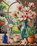 Thumbnail for Diamond painting pattern chart - Magnolias & Lavender