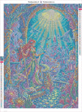 Thumbnail for Diamond painting adhesive canvas preview - Majestic Mermaid Underwater Palace