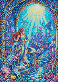 Thumbnail for Majestic Mermaid Underwater Palace, 50x70 cm diamond painting – full design preview without the close-up inset