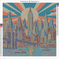 Thumbnail for Diamond painting adhesive canvas preview - Manhattan Deco Sunburst
