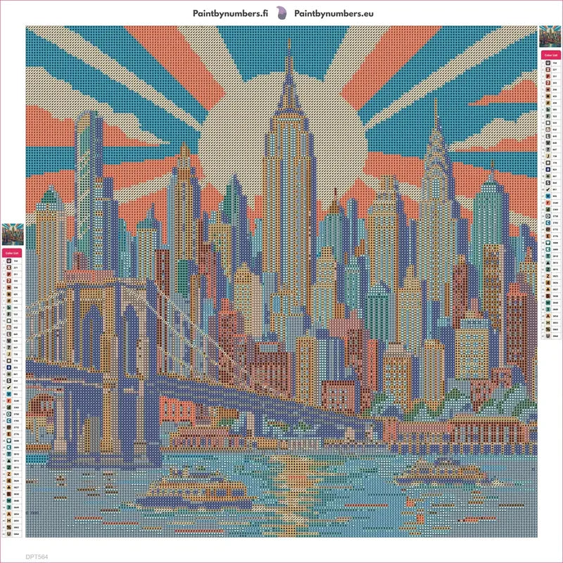 Diamond painting adhesive canvas preview - Manhattan Deco Sunburst
