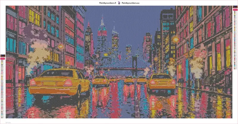 Manhattan Street diamond painting adhesive canvas 100x50cm
