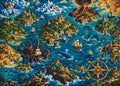 Thumbnail for Fantasy map with islands, ships, and sea monsters paint by numbers.
