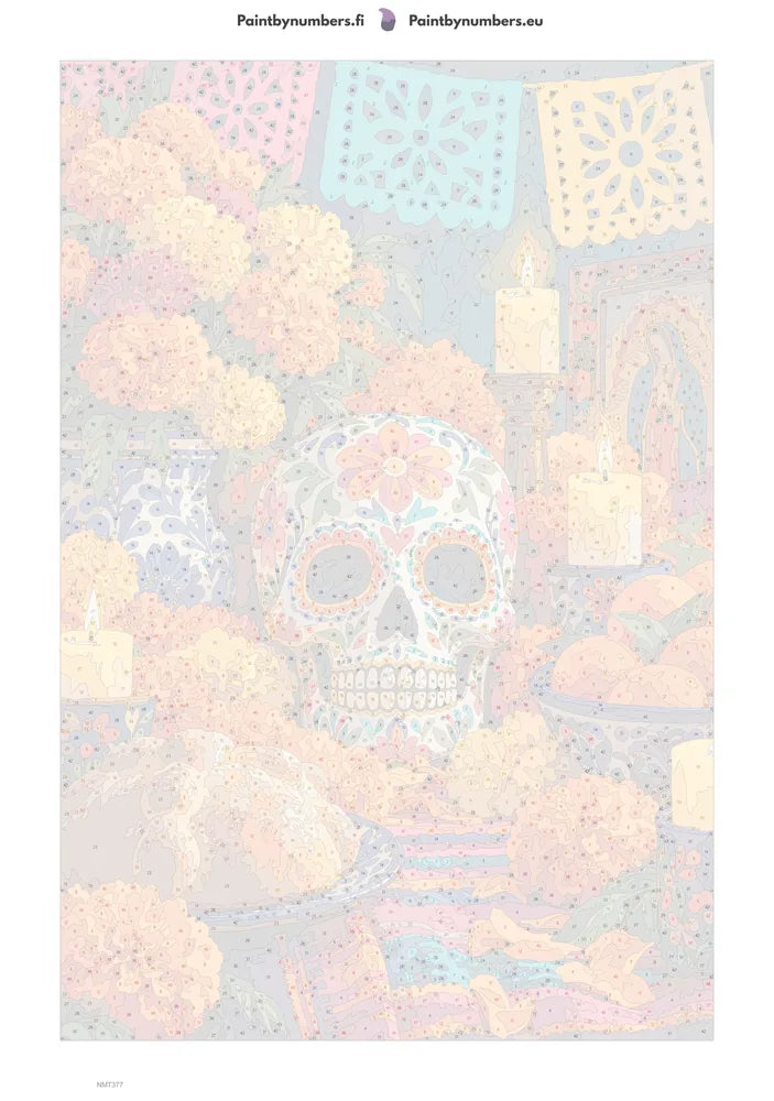 Paint by numbers numbered canvas - Marigolds and Candles 40x60cm