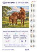 Thumbnail for Paint color chart and instructions - Meadow Mare and Foal 50x40cm
