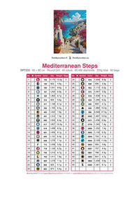 Thumbnail for DMC color chart for Mediterranean Steps diamond painting - 45 colors