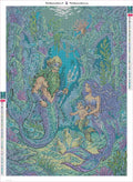 Thumbnail for Diamond painting adhesive canvas preview - Mermaid Family Underwater Kingdom