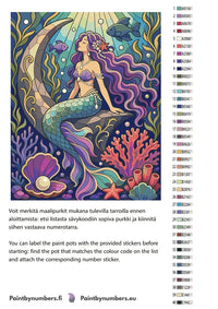 Thumbnail for Paint color chart and instructions - Mermaid on Coral Reef 40x50cm