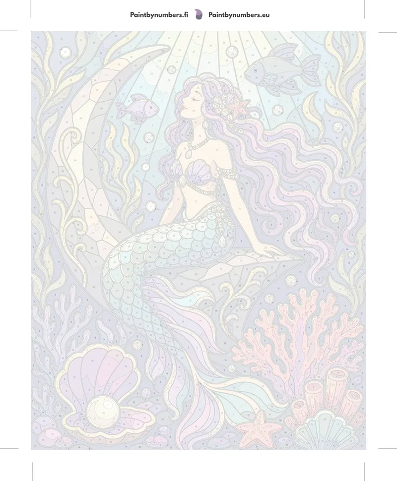 Paint by numbers numbered canvas - Mermaid on Coral Reef 40x50cm