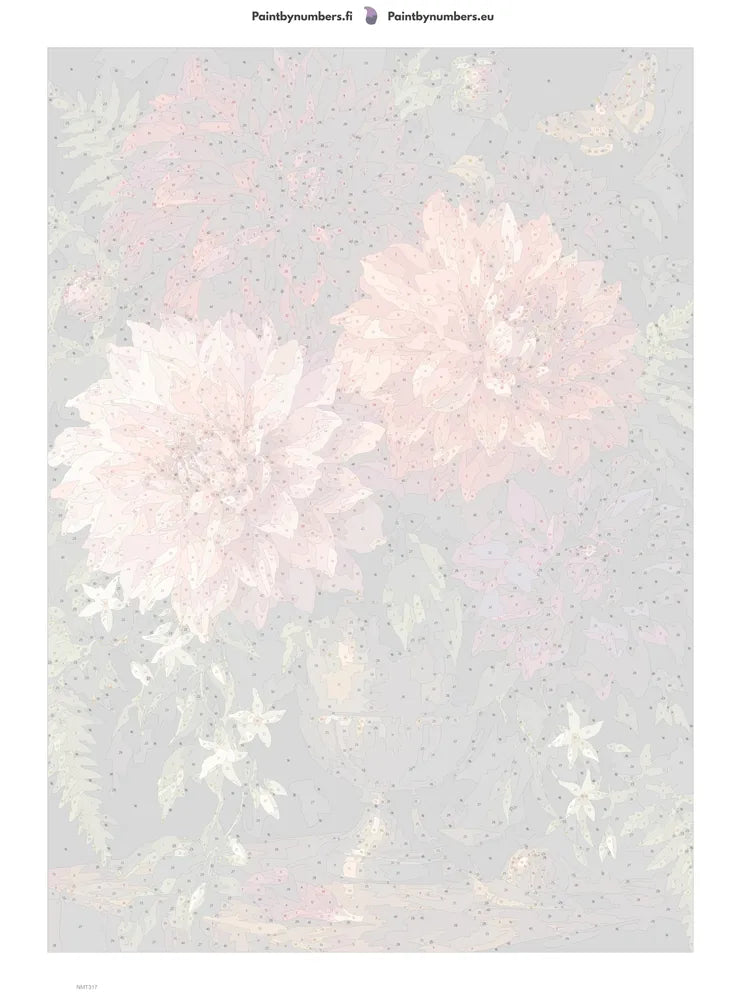 Paint by numbers numbered canvas - Midnight Dahlias 50x70cm