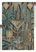 Thumbnail for Diamond painting adhesive canvas preview - Midnight Martini Architecture