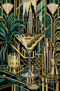 Thumbnail for Midnight Martini Architecture, 40x60 cm diamond painting – full design preview without the close-up inset