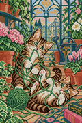 Thumbnail for Mittens in the Greenhouse, 40x60 cm diamond painting – full design preview without the close-up inset