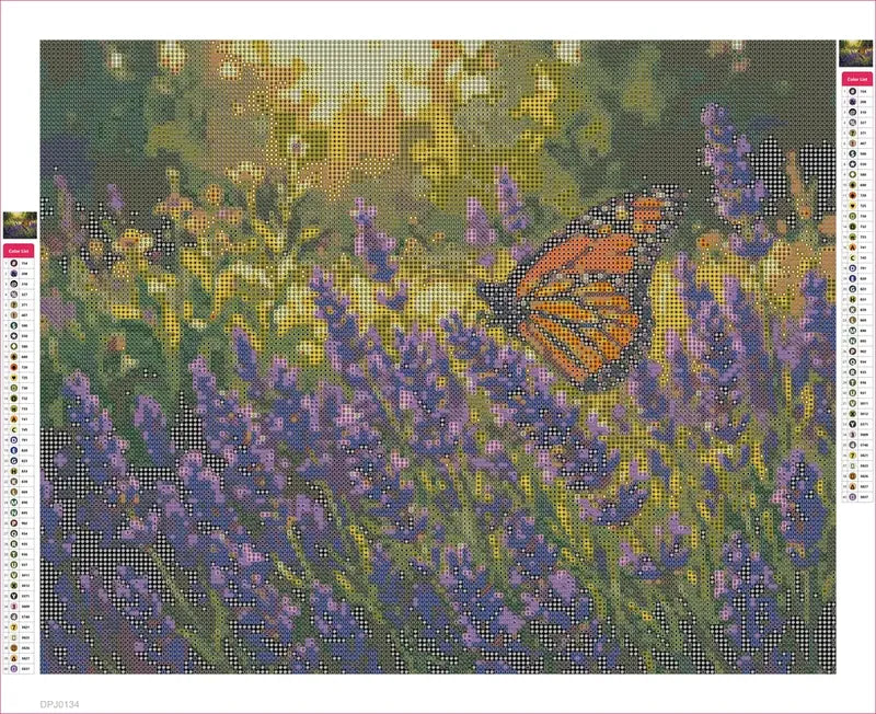 Monarch Butterfly diamond painting adhesive canvas 50x40cm