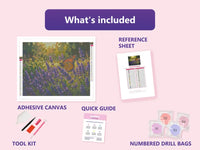 Thumbnail for Monarch Butterfly 50x40cm diamond painting kit contents: adhesive canvas, color chart, tools and diamond bags