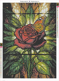 Thumbnail for Monarch on Rose diamond painting adhesive canvas 50x70cm