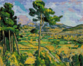Thumbnail for Diamond painting pattern chart - Mont Sainte Victoire And The Viaduct Of The Arc River Valley