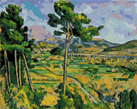Thumbnail for Diamond painting pattern chart - Mont Sainte Victoire And The Viaduct Of The Arc River Valley