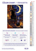Thumbnail for Paint color chart and instructions - Moon Witch Cat 40x60cm
