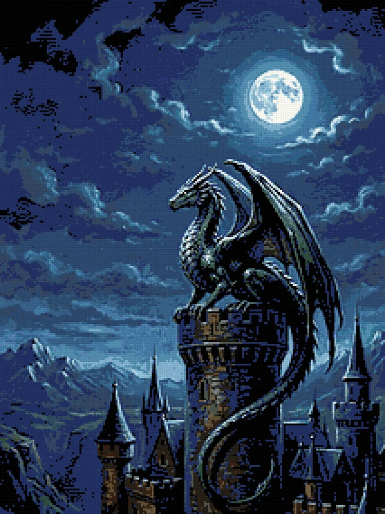Diamantmönster för Moonlit Dragon