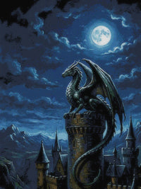 Thumbnail for Diamond painting pattern – Moonlit Dragon
