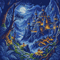 Thumbnail for Moonlit Fantasy Castle Path, 50x50 cm diamond painting – full design preview without the close-up inset