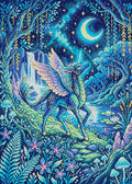 Thumbnail for Moonlit Fantasy Unicorn Forest, 50x70 cm diamond painting – full design preview without the close-up inset