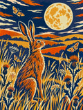 Thumbnail for Hare, moths and full moon paint by numbers. 30x40cm canvas, 24 colors.