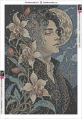 Thumbnail for Moonlit Portrait diamond painting adhesive canvas 40x60cm
