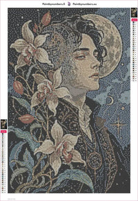 Thumbnail for Moonlit Portrait diamond painting adhesive canvas 40x60cm