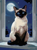 Thumbnail for Diamond Pattern - Moonlit Siamese Cat