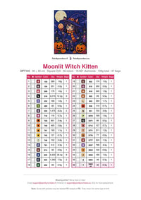 Thumbnail for DMC color chart for Moonlit Witch Kitten diamond painting - 36 colors