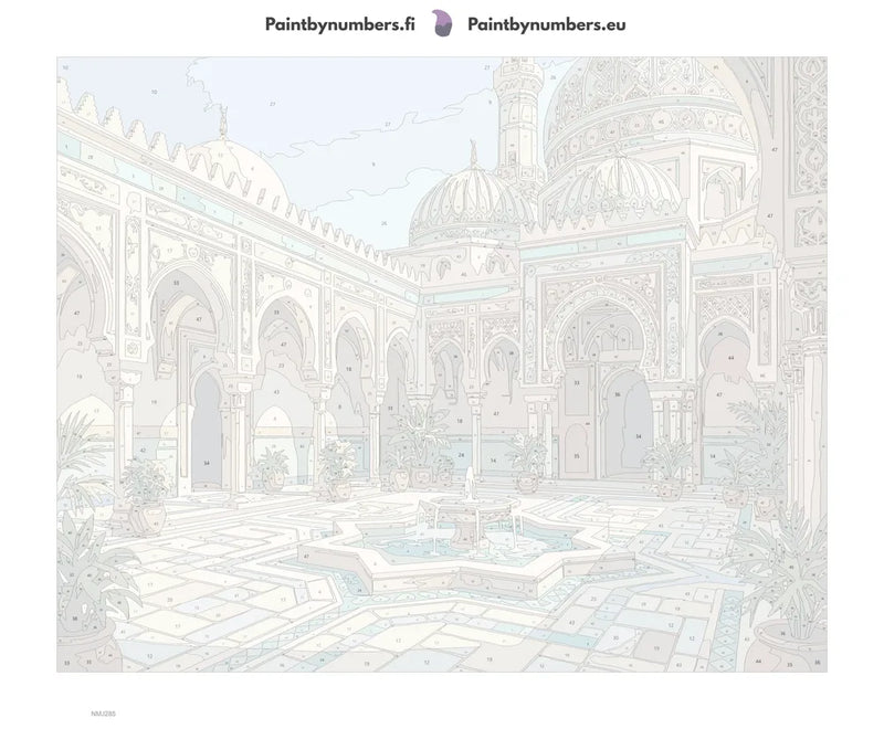 Numbered canvas - Moorish Courtyard Fountain 50x40cm