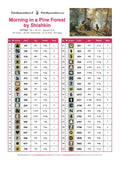 Thumbnail for DMC color chart for Morning in a Pine Forest by Shishkin diamond painting - 40 colors
