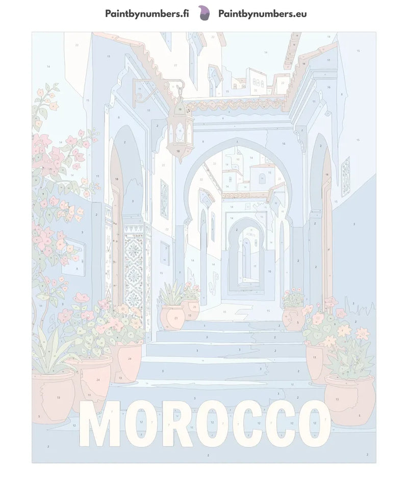 Numbered canvas - Morocco Travel Poster 40x50cm