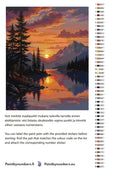 Thumbnail for Paint color chart and instructions - Mountain Lake Sunset 40x50cm