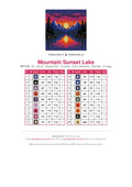 Thumbnail for DMC color chart for Mountain Sunset Lake diamond painting - 18 colors