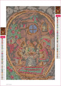 Thumbnail for Diamond painting adhesive canvas preview - Mouse Family Christmas Eve