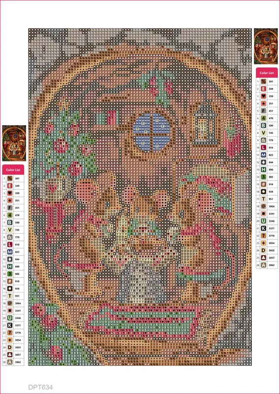 Diamond painting adhesive canvas preview - Mouse Family Christmas Eve