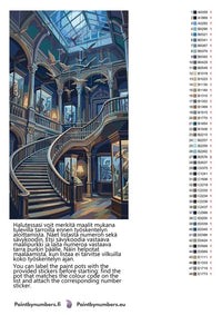 Thumbnail for Paint color chart and instructions - Museum Staircase and Birds 40x70cm