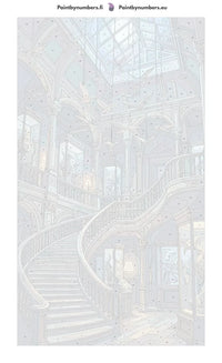 Thumbnail for Paint by numbers numbered canvas - Museum Staircase and Birds 40x70cm