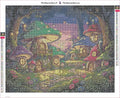 Thumbnail for Mushroom Village diamond painting adhesive canvas 50x40cm