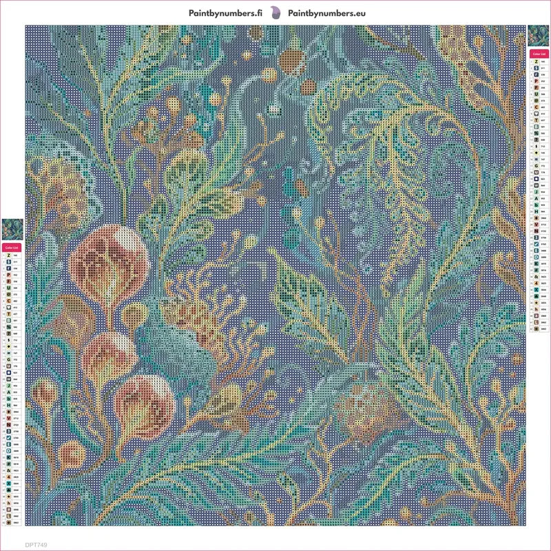 Diamond painting adhesive canvas preview - Mystical Botanical Fantasy
