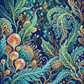 Thumbnail for Mystical Botanical Fantasy, 50x50 cm diamond painting – full design preview without the close-up inset