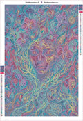 Thumbnail for Diamond painting adhesive canvas preview - Mystical Floral Spirit Portrait