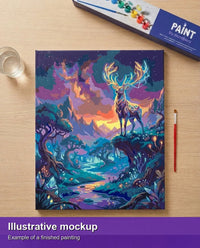 Thumbnail for Finished paint by numbers mockup - Mystical Forest Majesty 40x50cm